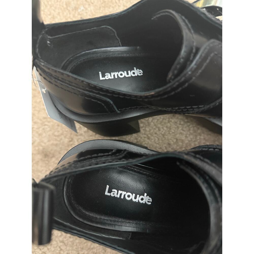 Larroude Stewart Platform Black Oxford Preppy Y2K Style Sz 8 - Picture 6 of 12